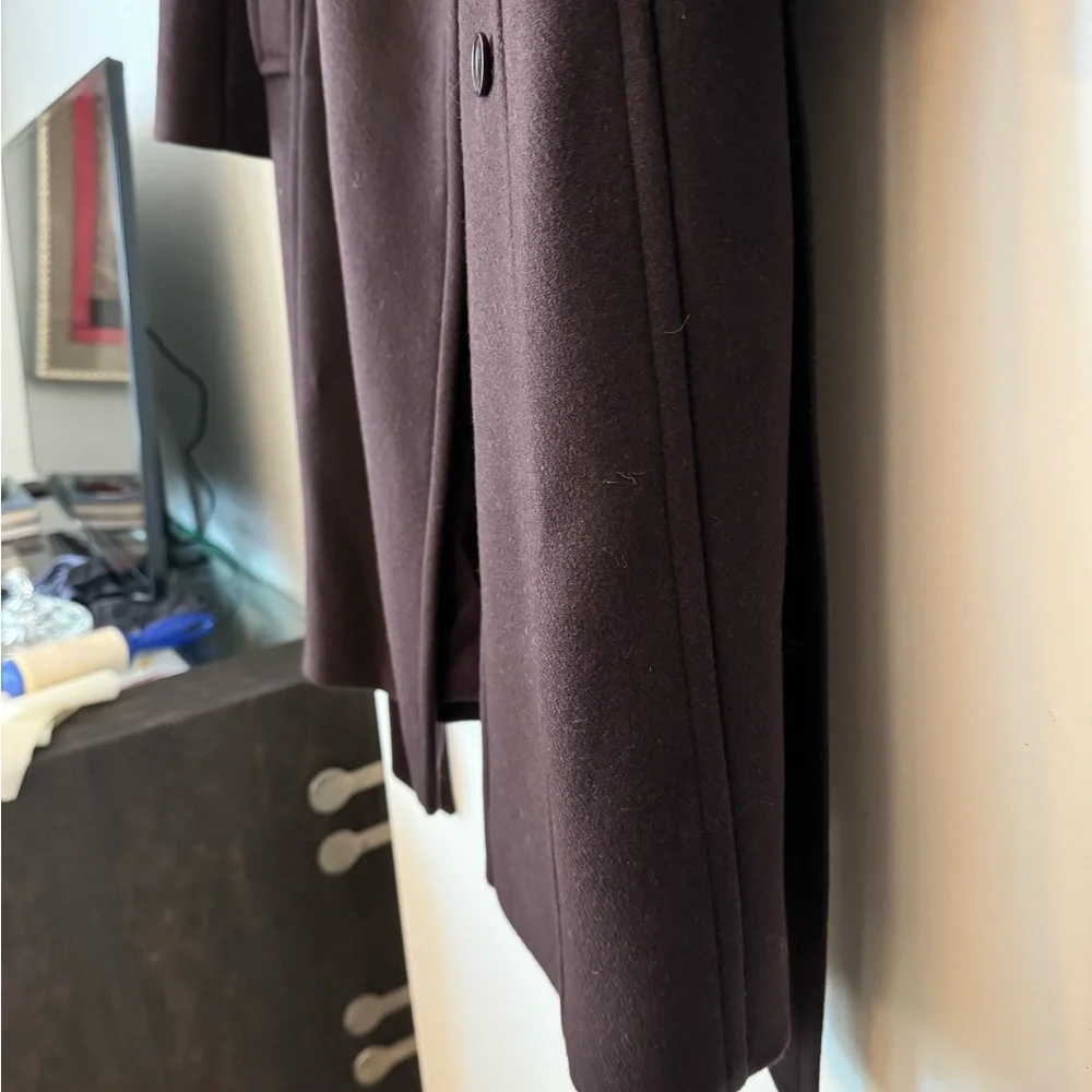 Reiss Deep Plum Pea Coat - Picture 6 of 13